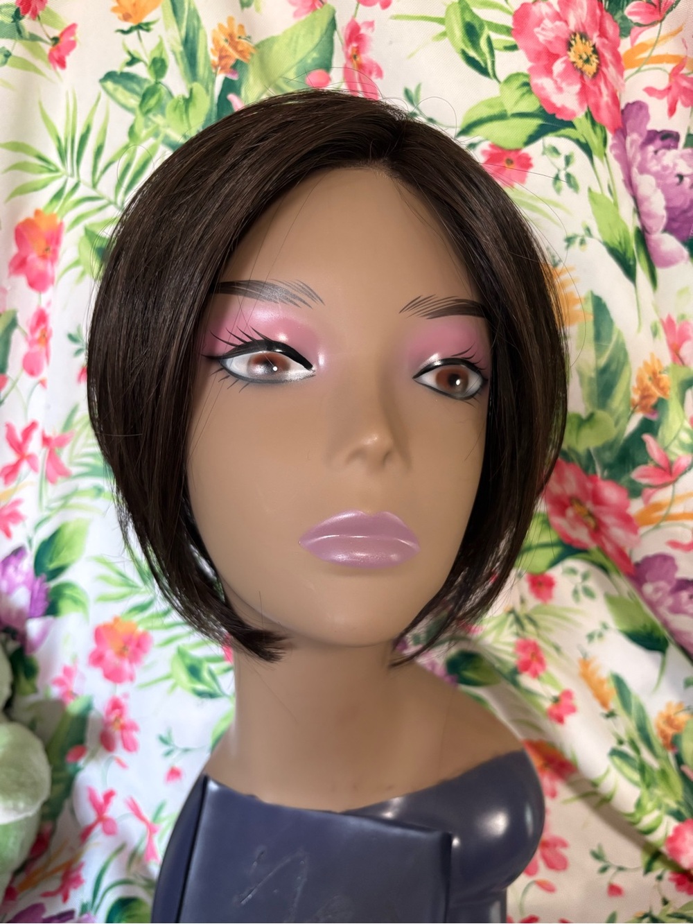 Monofilament pixie wig- dark brand